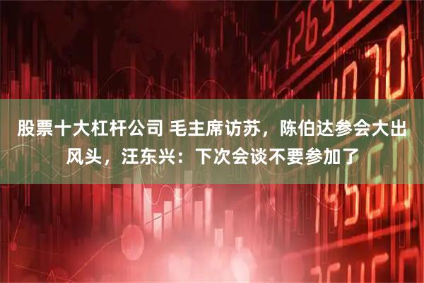 股票十大杠杆公司 毛主席访苏，陈伯达参会大出风头，汪东兴：下次会谈不要参加了